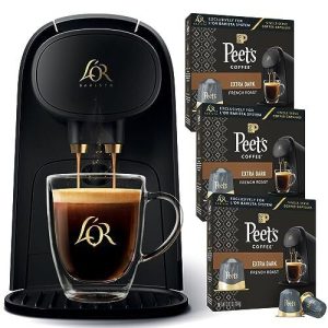 Barista System Coffee and Espresso Machine with 30 Peet’s French Roast Coffee