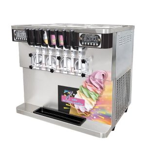 Commercial tabletop 7 flavors soft ice cream machine 4+3 mixed flavors