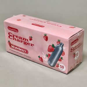 GREATWHIP Strawberry Professional Cream Chargers 50-PACK Best By 09/26 (New)