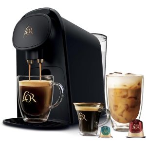 L’OR Barista Single Serve Coffee and Espresso Machine Combo, Black