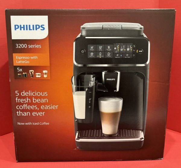 New Philips 3200 Automatic Espresso Iced Coffee Machine w/ LatteGo, EP3241/74