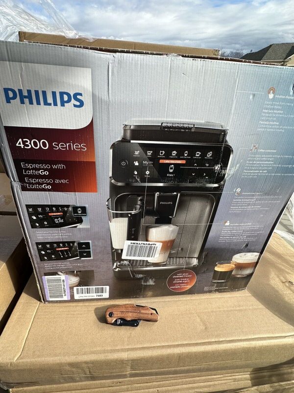 Philips 4300 LatteGo Super-Automatic Espresso Machine, Black -EP4347/94 111 READ