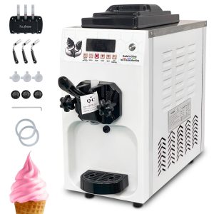 Wixkix Commercial Soft Ice Cream Maker Machine Single Flavor Night Standby 8L/H