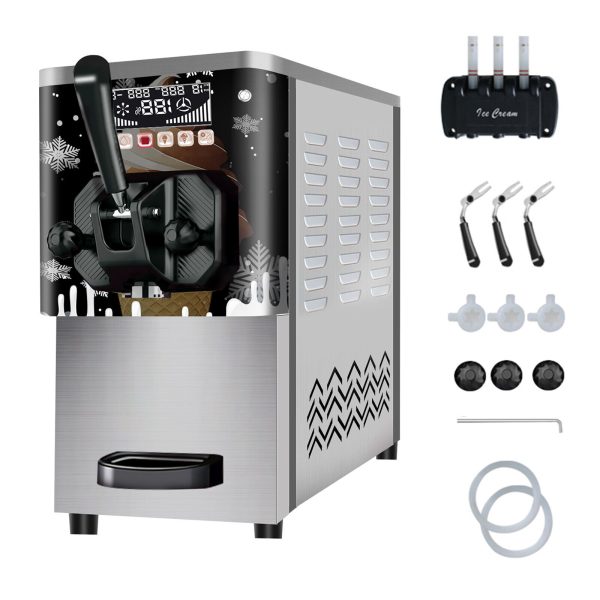 Wixkix Commercial Soft Serve Ice Cream Maker Machine Single Flavor Frozen Yogurt